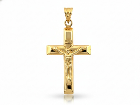 Krzyżyk złoty duży z wizerunkiem
