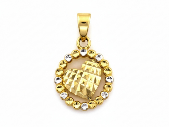 Zawieszka złota delikatna subtelna z sercem 