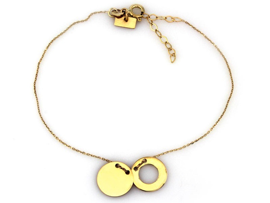 Złota bransoletka celebrytka kółko ring