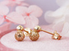 Złote kolczyki dwie kulki na sztyfcie