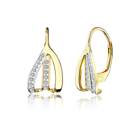 Złote kolczyki 585 z cyrkoniami