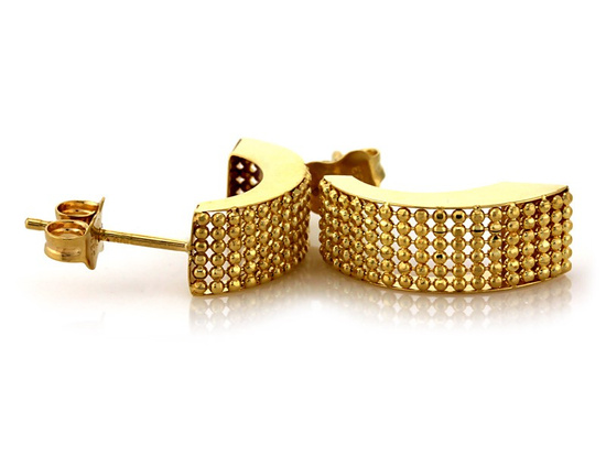 Kolczyki na sztyfcie ażurowe złote