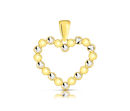 Złota zawieszka 375 - serce, kuleczki