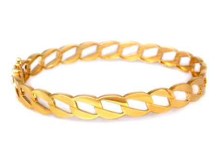 Gruba złota bransoletka sztywna bangle