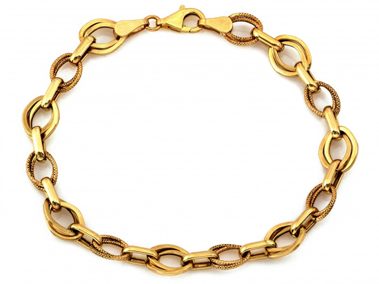 Złota bransoletka z dużych ogniw