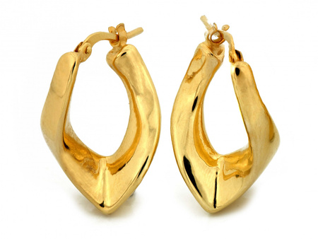 Kolczyki złote modne nowoczesne angielskie dmuchane