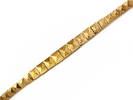 Bransoleta złota z kwadratowych elementów różnej wielkości