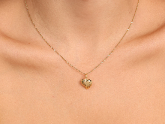 Zawieszka złota dmuchane zdobione serce