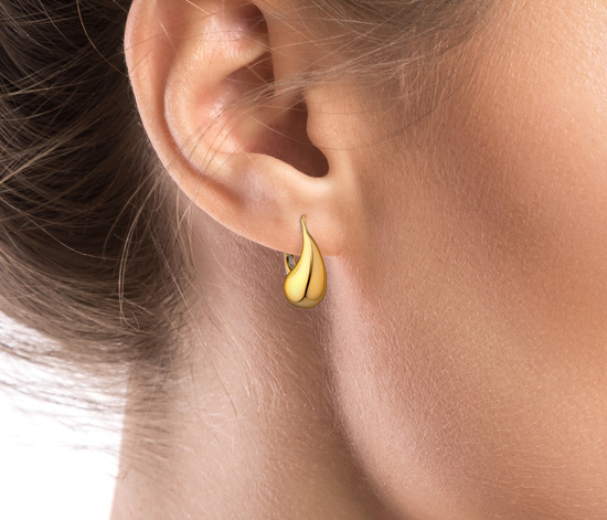 Złote kolczyki 375 nowoczesne duże krople, łezki