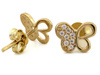 Kolczyki złote motylki małe motylki na sztyfcie