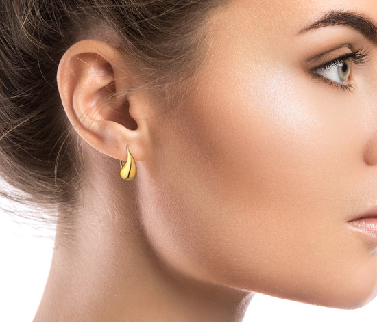 Złote kolczyki 375 nowoczesne duże krople, łezki