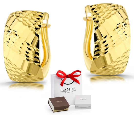 Złote kolczyki 375 diamentowane - klasyczne