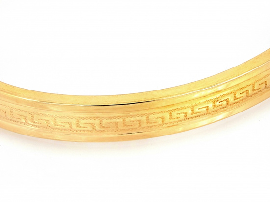 Bransoletka złota koło bangle z wzorem greckim ekskluzywna