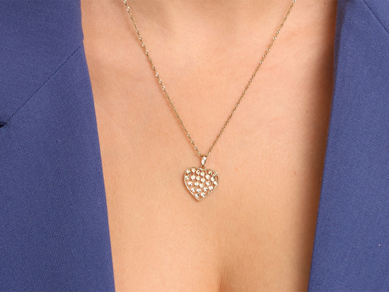 Zawieszka złota ażurowe serce