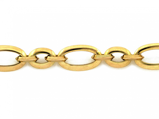 Złota bransoletka z owalnych ogniw do każdej stylizacji