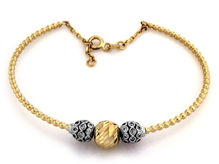 Bransoletka złota koło bangle z cyrkoniami