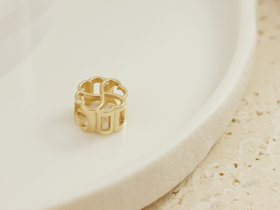 Złoty charms beads koniczynka na bransoletkę