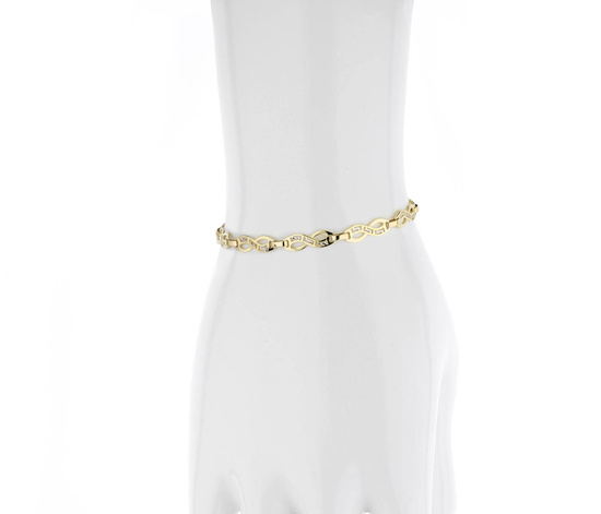 Złota bransoletka 375 nieskończoność z greckim wzorem 