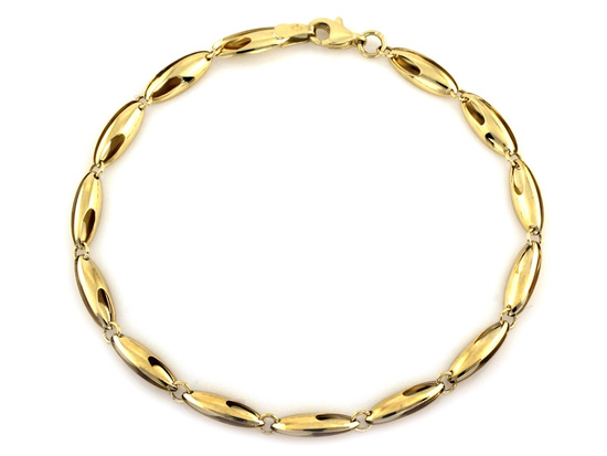 Bransoletka złota z owalnych elementów