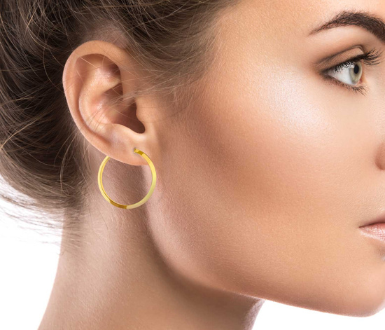 Złote kolczyki koła 333 - 40 mm