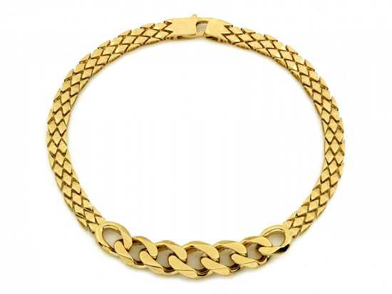 Bransoletka złota szeroka efektowna z grubą pancerką