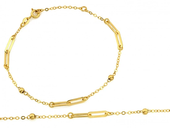 Bransoletka złota modna z kulkami i dużymi ogniwami