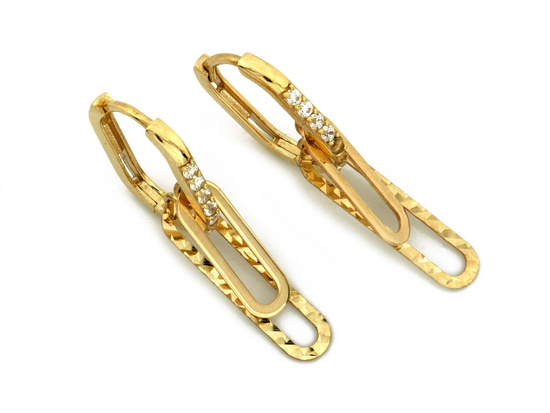 Kolczyki złote oryginalne modne nowoczesne subtelne