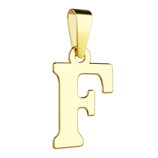 Złota literka F - mala zawieszka 333