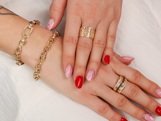 Gruba złota bransoleta modna duże ogniwa