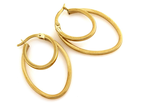 Kolczyki złote owalne na angielskim zapięciu