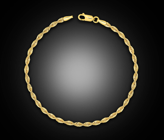 Złota bransoletka 585 kordel korda