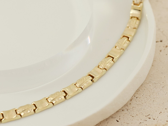 Bransoletka złota z ruchomych prostokątnych elementów