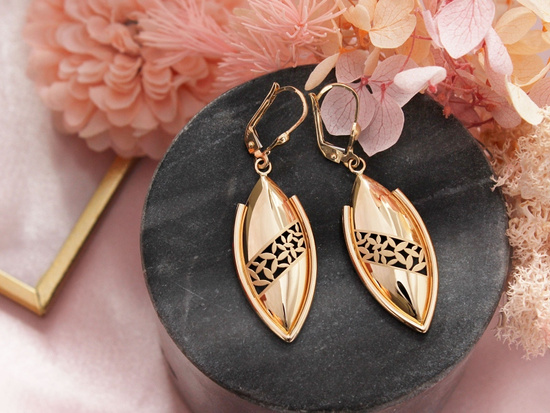 Kolczyki złote długie duże sztywne