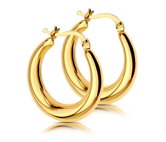 Złote kolczyki koła 585 - 16 mm