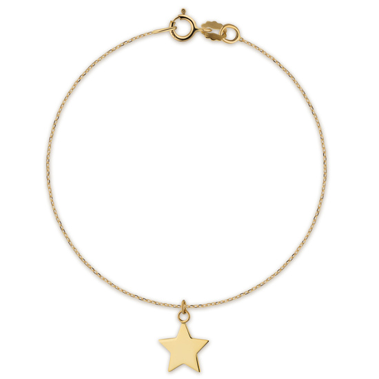 Złota bransoletka 585 minimalistyczny ankier z gwiazdką 