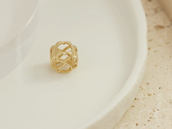 Złoty charms beads koniczynka na bransoletkę