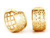 Złote kolczyki małe kółka ażurowe 