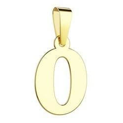 Złota literka O - zawieszka 585