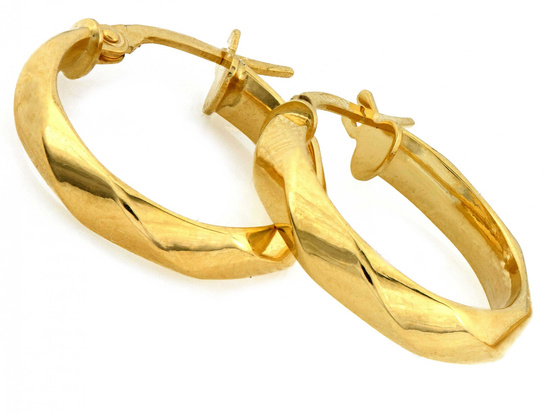 Kolczyki złote koła kółka zdobione