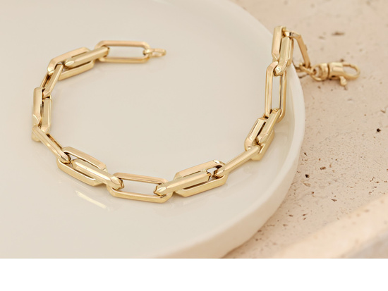 Bransoleta złota z dużych owalnych ogniw