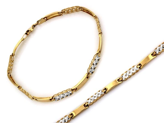 Bransoletka złota z prostokątnych elementów