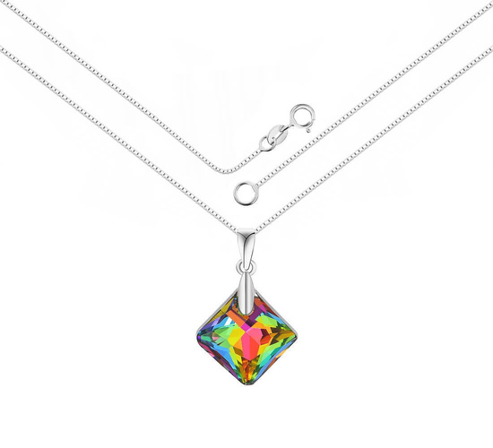 Naszyjnik srebrny 925 Swarovski - kwadrat