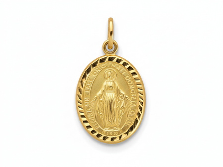 Medalik złoty owalny Niepokalana
