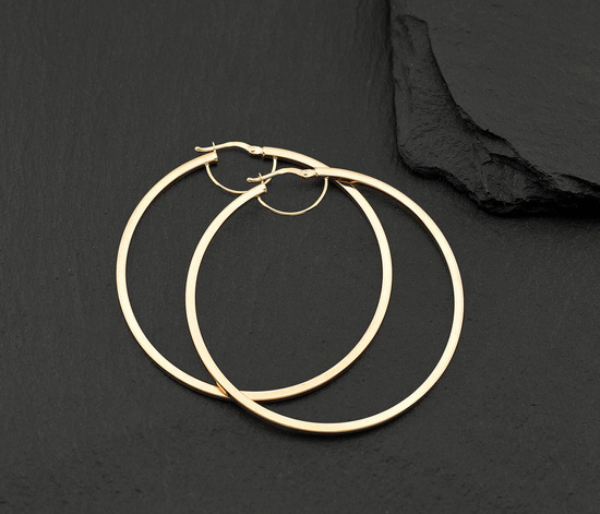 Złote kolczyki koła 585 - 54 mm