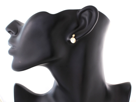 Złote kolczyki na sztyfcie dwie blaszki