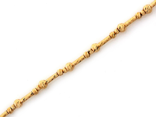 Bransoletka złota z błyszczącymi frezowanymi kulkami