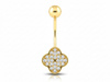 Złoty kolczyk do pępka z cyrkoniami