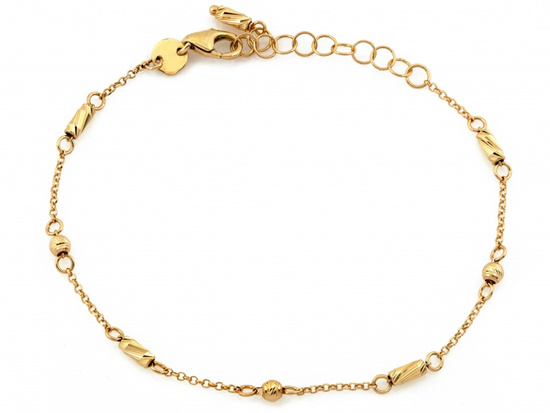 Bransoletka złota łańcuszkowa z kuleczkami