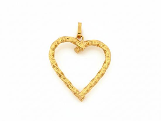 Zawieszka złota duże serce kontury wisiorek