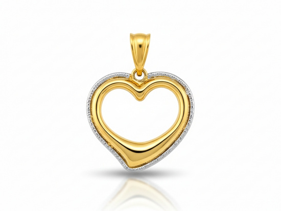 Zawieszka serduszko dwa kolory złota